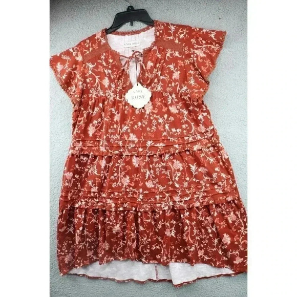 Knox Rose Tiered Hi-Lo Boho Dress-New w/Tags-Size XL - Picture 1 of 9